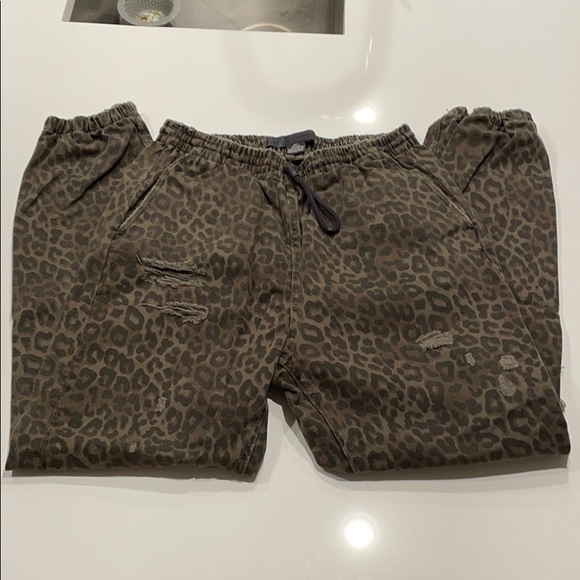Alexander Wang Leopard Denim Joggers - Picture 3 of 5